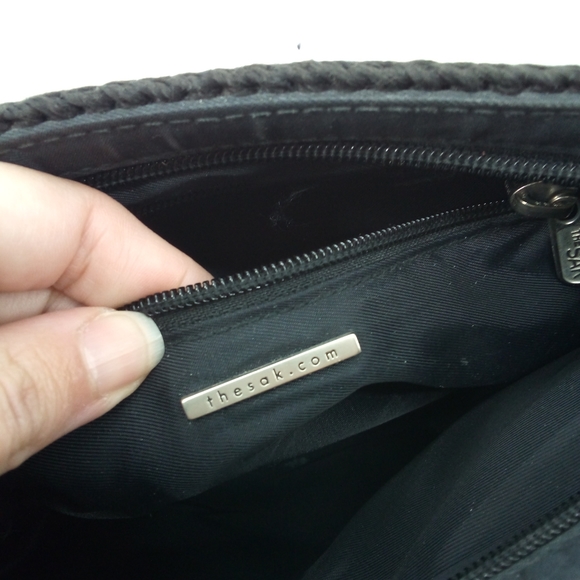 The SAK Black Knit Leather Trio Bundle Small Medium Shoulder Bags Bag Casual - Picture 6 of 16